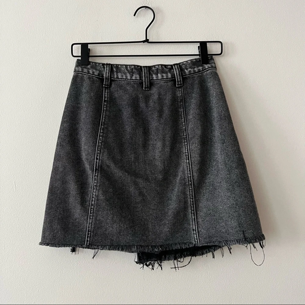 Free People Parker Crossover Denim Mini Skirt